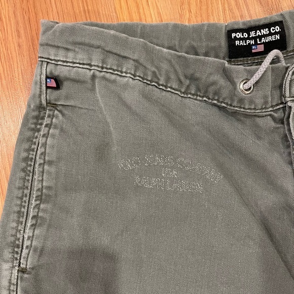 VINTAGE POLO JEANS COMPANY  CARGO WOMANS SIZE MEDIUM LIGHT GREEN OVER/AU VERSO - Picture 3 of 6